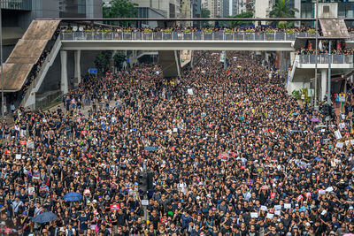 High angle view of group of people