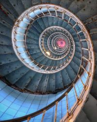 Directly below shot of spiral staircase