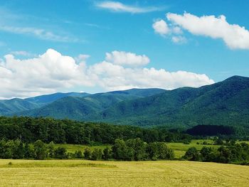 Scenic view of mountains against sky