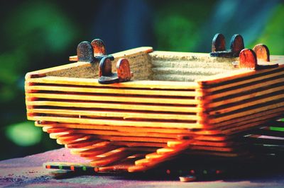 Close-up of rusty toy car