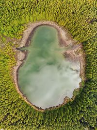 High angle view of volcanic landscape