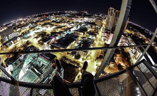 Illuminated cityscape at night