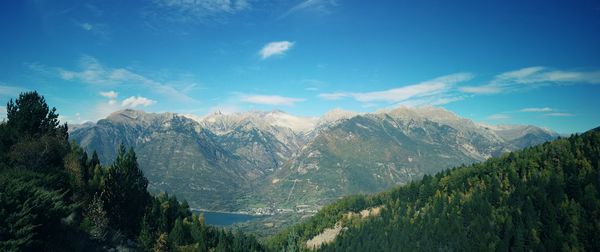 Scenic view of mountains against sky