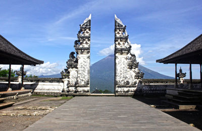 View of temple building against sky