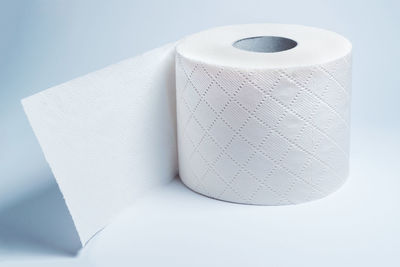 High angle view of white paper on table