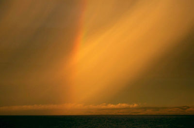 Scenic view of sea against dramatic sky