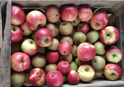 Full frame shot of apples in market