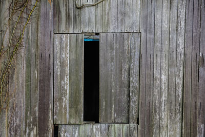 Full frame shot of old wooden door of building