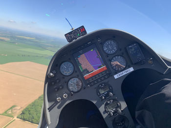 View of airplane flying in sky