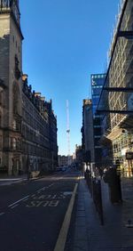 View of bridge against clear blue sky