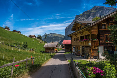 Scenic picture from gimmelwald at lauterbrunnen valley, switzerland