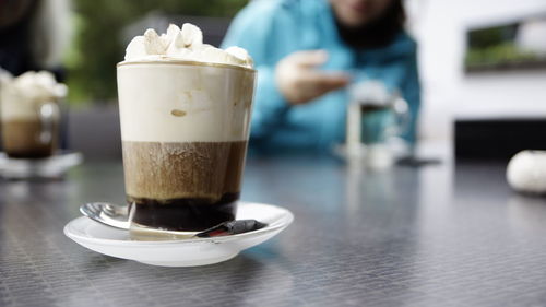 Coffee cup on table