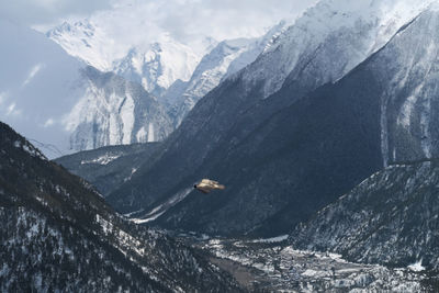 Scenic view of snowcapped mountains