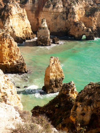 Beautiful sea rocks. lagos, portugal.