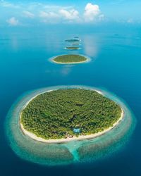 Aerial view of blue sea