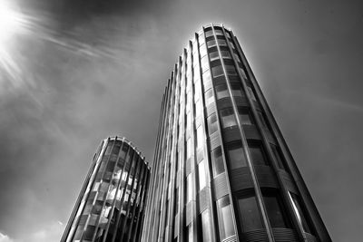 Low angle view of skyscraper against sky