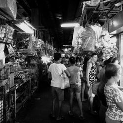 Group of people at market