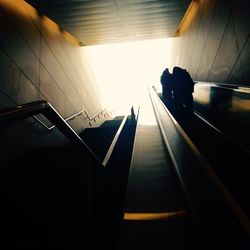 View of escalator in subway