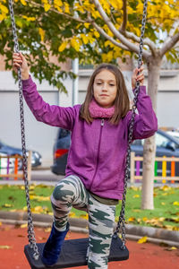 Girl playing at park
