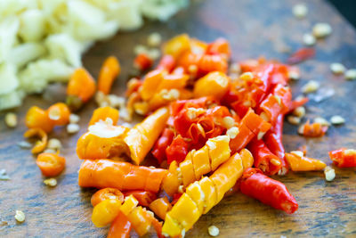 Close-up of fresh vegetables on table