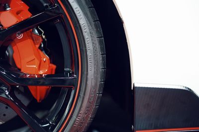 Close-up of black car