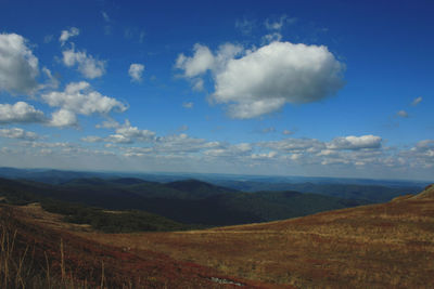 Scenic view of landscape against cloudy sky