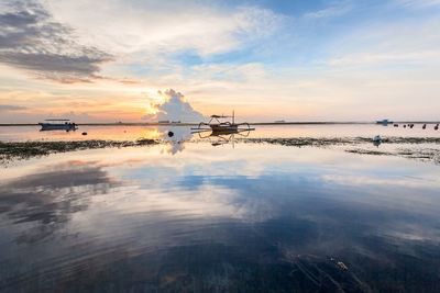 Scenic view of dramatic sky over sea