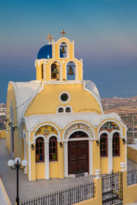 Saint john church in fira city at santorini island