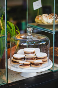 Close-up of cake in plate on table