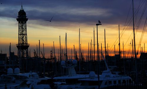 View of buildings at sunset