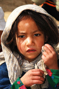 Close-up portrait of cute girl