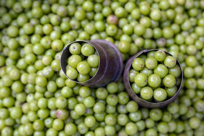 High angle view of fruits in container