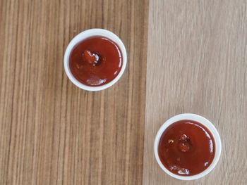 Directly above shot of drink on table