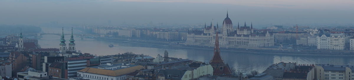 High angle view of buildings in city