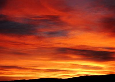 Scenic view of dramatic sky during sunset