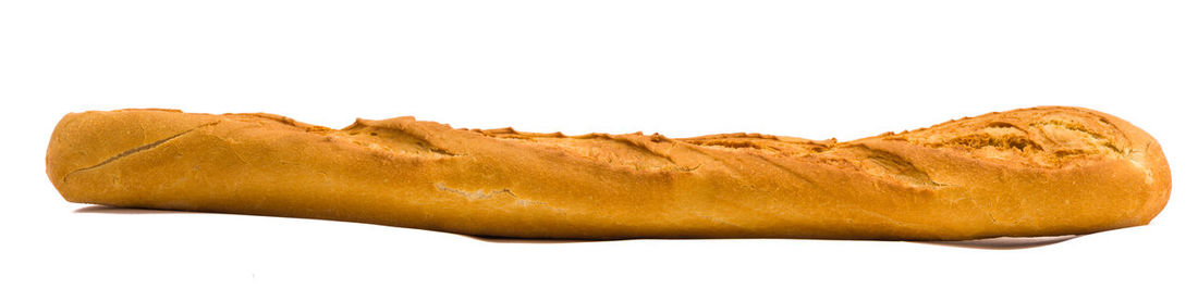 Close-up of bread against white background