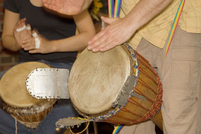 Close-up of african drum