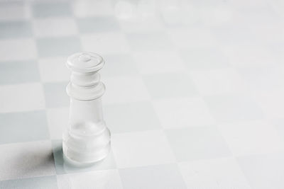 High angle view of chess pieces