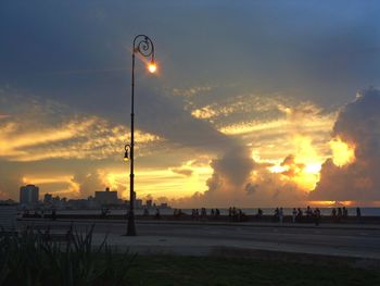 View of city at sunset