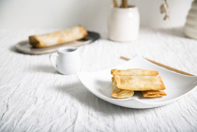 Close-up of food in plate on table