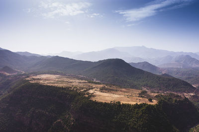 Scenic view of mountains against sky