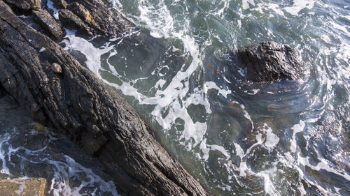 Close-up high angle view of sea