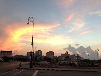 View of city at sunset