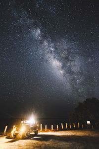 Jeep against star field