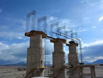 Low angle view of built structure against sky