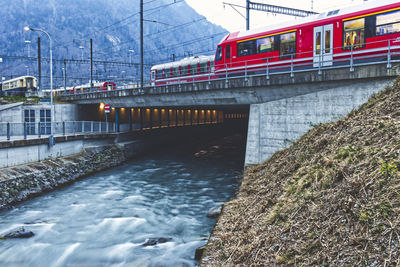 Bridge over river against sky