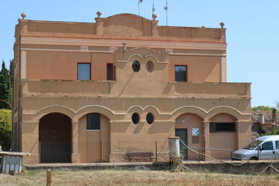 Exterior of building against clear sky