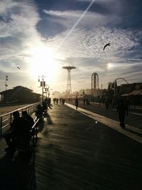 Street light at sunset