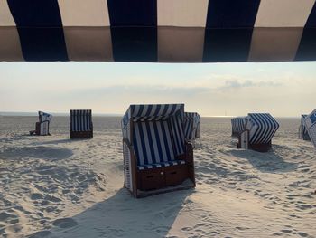 Hooded beach chairs on the island norderney