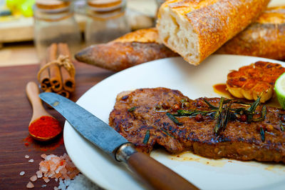 Close-up of food in plate